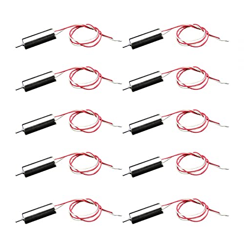 Kernloser Motor, 10 Stück 720 Mikromotor, DC 3,7 V 55000 U/min Bürstenmotor für Spielzeug, Ventilator,Quadcopter von DONGKER