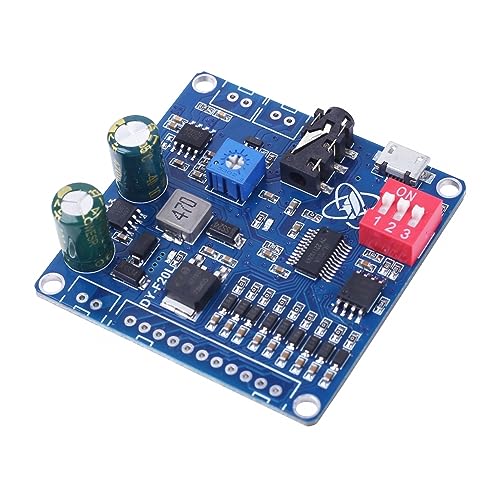 Voice MP3 Player Module, DY-F20L DC 12V/24V 20W Mono Sprachwiedergabemodul 9CH Musikleistung Digitalverstärker 32Mbit Flash MP3 WAV UART Controller für Arduino von DONGKER