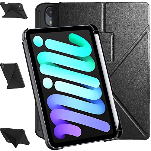 DONGZHU Case Schutzhülle für iPad Mini 6. Generation 8.3 Zoll 2021 Multi-Winkel-Smart-Deckung mit PC-Back Shell, Auto Wake/Sleep, Schwarz von DONGZHU