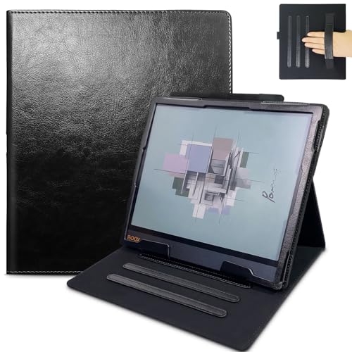 DONGZHU Hülle für Boox Note Air 4 C/3C/3/2/2 Plus Tablet - PU Lederhülle Mit Handschlaufe, Stifthalter und Automatischer Sleep-Wake-Up-Funktion (Schwarz) von DONGZHU