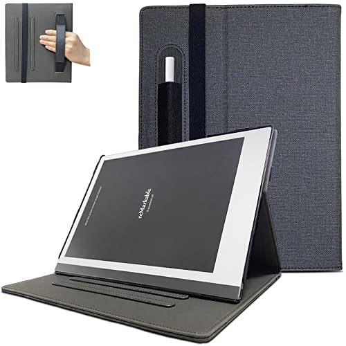 DONGZHU Hülle für Remarkable 2 Digital Paper Tablet 10.3 Zoll (2020 Released), mit um 360 Grad drehbarem Hardcase und Folio Case mit Pocket-Schwarz von DONGZHU