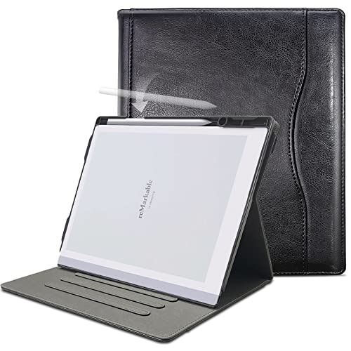 Hülle für Remarkable 2 Tablet 10.3 Zoll (2020 veröffentlicht) - Neues aktualisiertes Design 360 Grad drehbarer Ständer Abdeckung für Remarkable 2 Digital Paper mit Bleistifthalter-Schwarz von DONGZHU