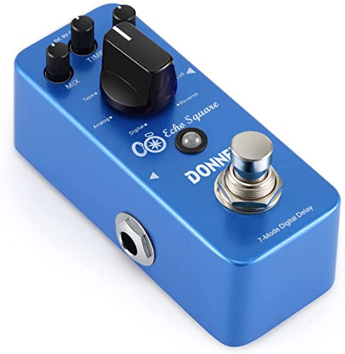 Donner Delay Pedal - Digital Multi Delay Guitar Pedal, 7 Effects Digital Analog Tape Mod Sweep Lofi Reverse for Electric Guitar Bass True Bypass - Echo Square von DONNER