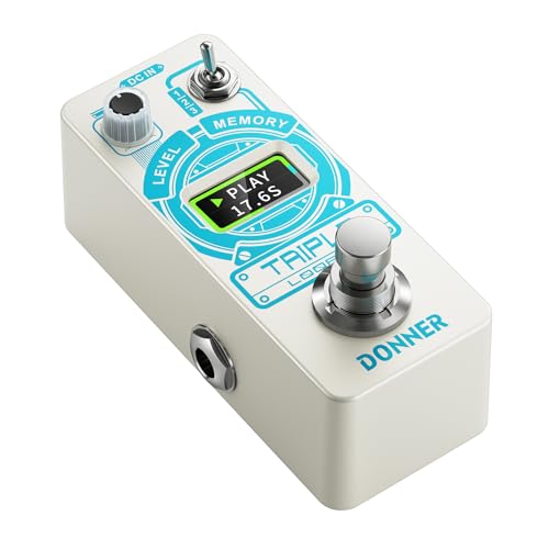 Donner Triple Looper Pedal, Loop Effect Pedal with Screen, 3 Loops 30 mins Looping Time, Loop Station Unlimited Overdubs Undo/Redo True Bypass von DONNER
