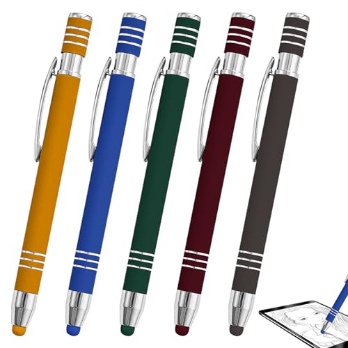 DONOONIS Tablet Stift für Alle Tablets,5 Stück 2 in 1 Stylus Kugelschreiber mit Eingabestifte für Tablets Tabletstift für Alle Tablets Touchstift Universal Touch Pen für iPad Kindle von DONOONIS
