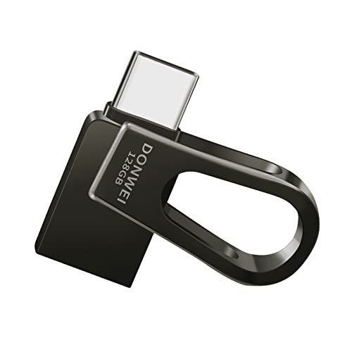 DONWEI USB Stick 128GB mit USB 3.0 und USB 3.0-Type-C (2 in 1 Speicherstick, kann für Smartphones und Computer verwendet Werden, kann als Schlüsselanhänger verwendet Werden), USB-STICK-128GB-SCHWARZ von DONWEI
