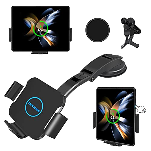DOODBI 15 W kabellose Kfz-Ladegerät-Halterung für Galaxy Z Fold 5/4/3 Autohalterung/Zubehör, Schnelllade-Handyhalterung für Samsung S23 22 Ultra, iPhone 15/14/13/12 Serie [mit QC 3.0] von DOODBI