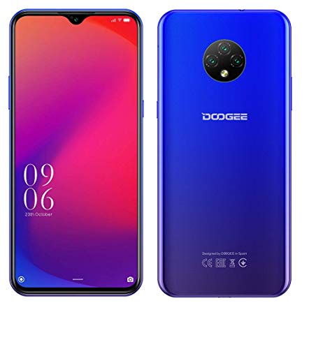 4G Smartphone ohne Vertrag Günstig Android 10 (2020), DOOGEE X95 Dual SIM Handy, 6,52-Zoll-Wassertropfen Vollbild, 4350mAh-Akku, 2GB+16GB, 13MP+2MP+2MP+5MP, GPS-WiFi, Gesichtserkennung Blau von DOOGEE