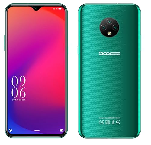 4G Smartphone ohne Vertrag Günstig Android 10 (2020), DOOGEE X95 Dual SIM Handy, 6,52-Zoll-Wassertropfen Vollbild, 4350mAh-Akku, 2GB+16GB, 13MP+2MP+2MP+5MP, GPS-WiFi, Gesichtserkennung Grün von DOOGEE