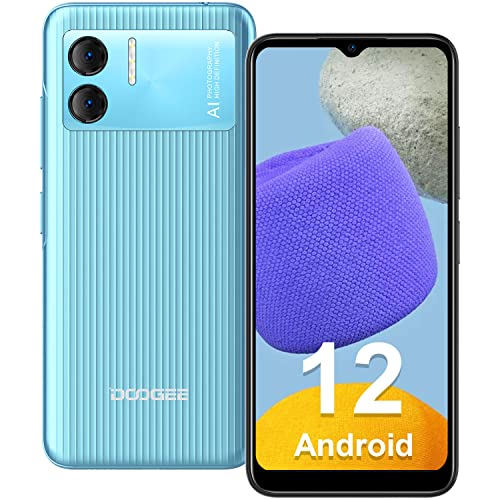 DDOOGEE X98 Handy ohne Vertrag Android 12 6,52" HD+ Display 4G Dual SIM Smartphone Günstig mit 8GB RAM+16GB(1TB Erweitern) 4200mAh Akku, 8MP Dual Kamera 5G-WiFi/GPS/Face ID-[2023 Handy] Blau von DOOGEE