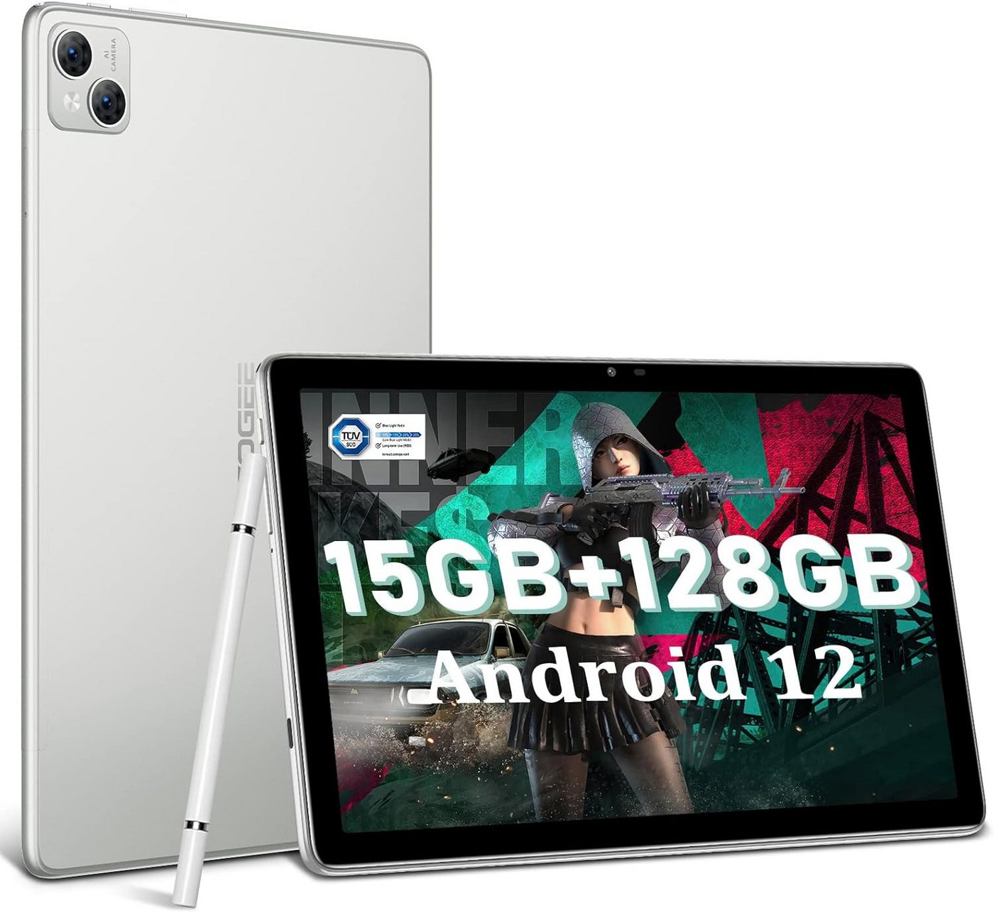DOOGEE 1200 * 1920 IPS,Octa Core Gaming Tablet (10", 128 GB, Android 12, 4G LTE, mit Widevine L1/Type-C/BT 5/OTG/GPS/3.5mm Audio) von DOOGEE