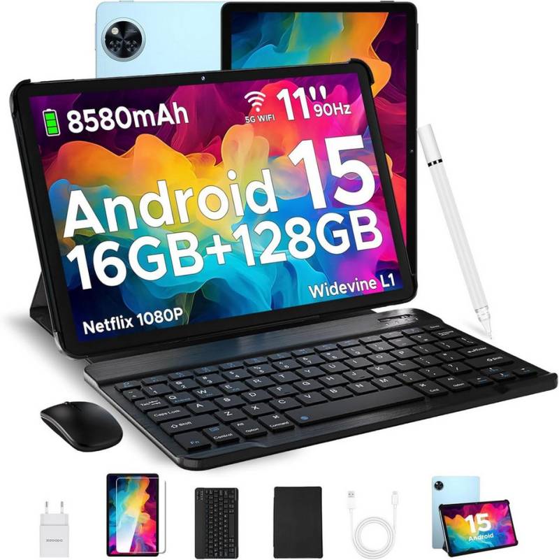 DOOGEE 2025 Neueste Widevine L1 Gaming Tablet (11", 128 GB, Android 15, mit Tastatur, Maus, Stift Hülle und Schutzfolie Octa-Core 2.4G+5G WiFi) von DOOGEE