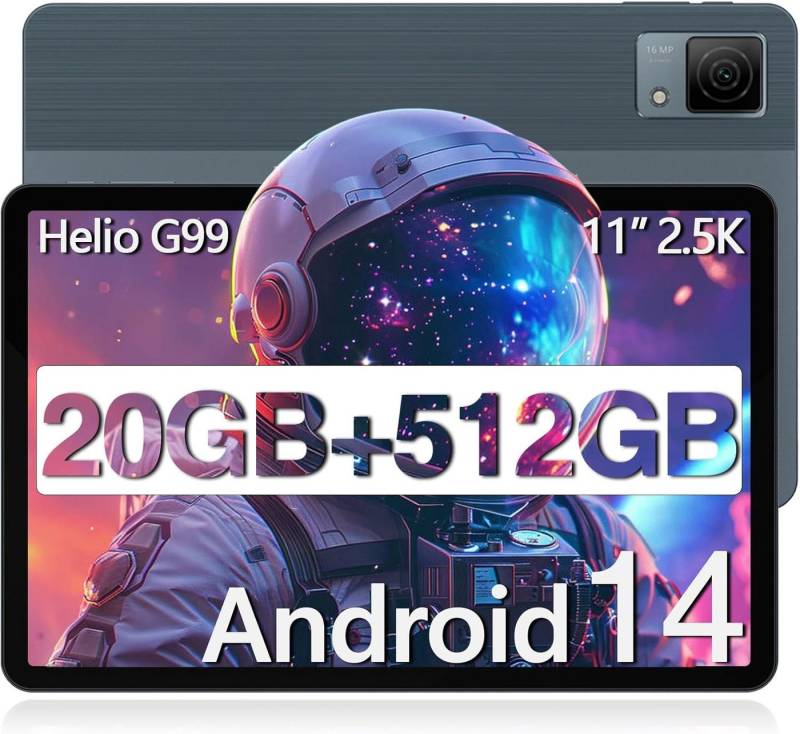 DOOGEE 20GB RAM G99 Octa-Core Gaming 8580mAh Tablet (11", 512 GB, Android 14, 4G, Leistungsstarkes Gerät für Entertainment, Arbeit und kreative Nutzung) von DOOGEE