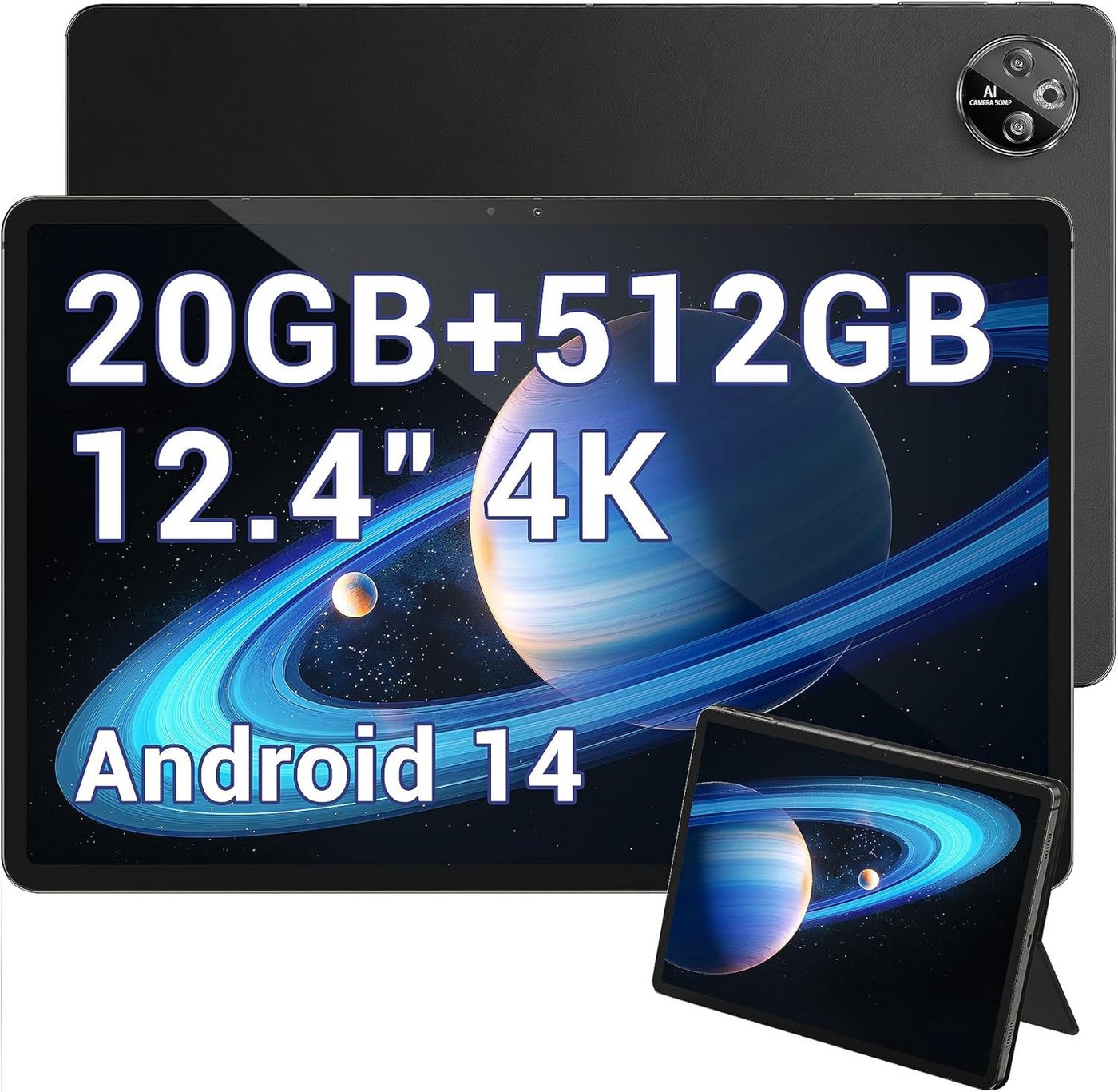 DOOGEE 20GB RAM Gaming 10800mAh Tablet (12,4", 512 GB, Android 14, 4G LTE, Großes Display, starke Leistung & lange Akkulaufzeit für jeden Einsatz) von DOOGEE