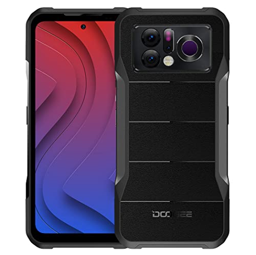 DOOGEE 5G Outdoor Smartphone V20 PRO, Wärmebildkamera, 20GB+256GB, 6,4’’ 2K Display, 64MP Dreifach AI Kamera(20MP Nachtsichtkamera), Android 12 IP68 Wasserdichtes Handy ohne Vertrag, NFC Schwarz von DOOGEE