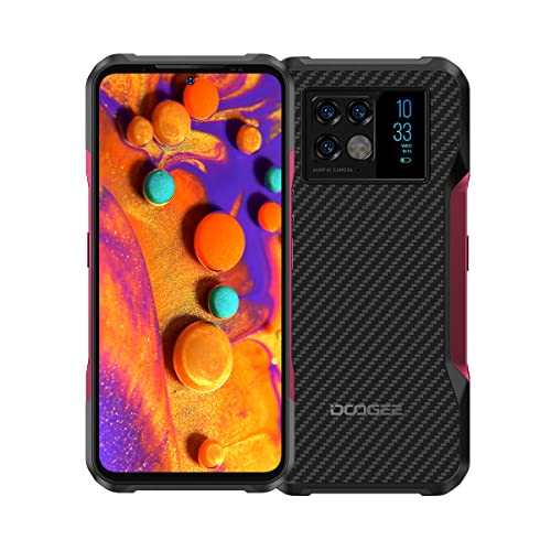 DOOGEE 5G Outdoor Smartphone ohne Vertrag V20, 6,4’’ 2K AMOLED Display, 64MP Dreifach AI Kamera+20MP Nachtsichtkamera, Android 11 IP68 Wasserdichtes Handy, Octa Core 8GB+256GB Dual SIM NFC Rot von DOOGEE