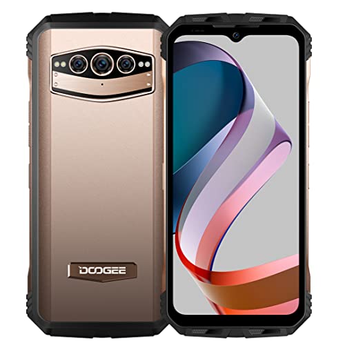 DOOGEE 5G Outdoor Smartphone ohne Vertrag V30T, Dimensity 1080 Octa Core 12GB+256GB, 6.58'' 120Hz FHD+, 108MP Triple AI Kamera(20MP Nachtsicht), 10800mAh Akku, Android 12 IP68 Handy, NFC Gold von DOOGEE