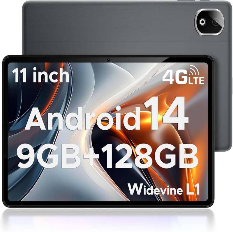 DOOGEE 9GB RAM 8000mAh HD Display Octa-Core Tablet (11", 128 GB, Android 14, 4G LTE, Leistungsstarkes Gerät mit langer Akkulaufzeit und brillantem Display) von DOOGEE