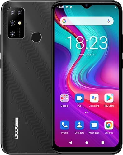 DOOGEE Android 11 Smartphone ohne Vertrag X96, Octa Core 2GB + 32GB, 5400mAh Akku, 8MP DREI Kamera, 6,52 '' Wassertropfenbildschirm, Handy DUAL SIM + SD(3 Steckplätze), Fingerabdruck GPS Schwarz von DOOGEE