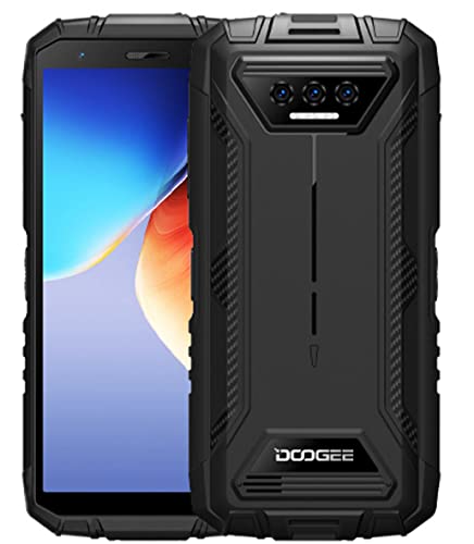 DOOGEE Android 12 Outdoor Handy Ohne Vertrag S41 PRO, Octa Core 4GB+32GB (1TB Erweiterbar), 6300mAh Akku, 13MP Dreifachkamera, IP68 IP69K Stoßfestes Smartphone Dual-SIM, 5,5'' HD+, GPS NFC Schwarz von DOOGEE