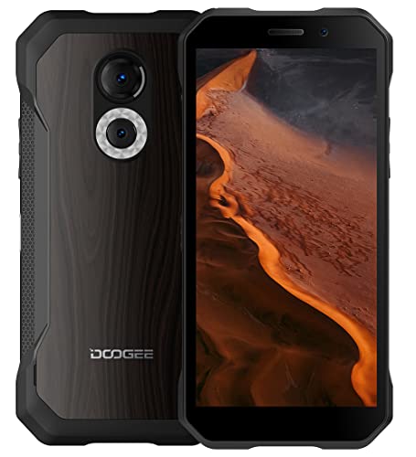 DOOGEE Android 12 Outdoor Handy ohne Vertrag S61 PRO, Helio G35 2,3 GHz 6GB+128GB, 48MP Nachtsichtkamera, IP68 Smartphone Robustes, Wasserdicht, 6,0’’ HD+ Bildschirm, DUAL SIM, GPS NFC Holzmaserung von DOOGEE