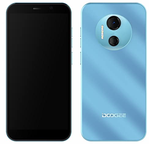 DOOGEE Android 12 Smartphone ohne Vertrag X97, Helio A22 Quad Core 3GB+16GB, 4200mAh Akku, 8MP Dual Kamera, 6,0'' HD+ Handy, DUAL SIM+SD (3 Kartensteckplatz),Type-C GPS Gesichts Entsperrung Blau von DOOGEE
