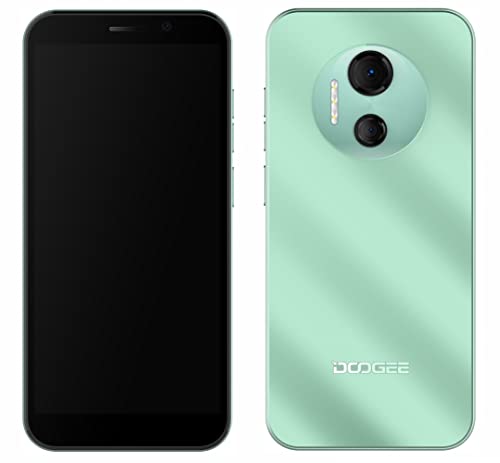 DOOGEE Android 12 Smartphone ohne Vertrag X97, Helio A22 Quad Core 3GB+16GB, 4200mAh Akku, 8MP Dual Kamera, 6,0'' HD+ Handy, DUAL SIM+SD (3 Kartensteckplatz),Type-C GPS Gesichts Entsperrung Grün von DOOGEE