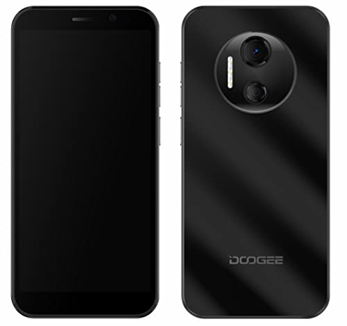 DOOGEE Android 12 Smartphone ohne Vertrag X97, Helio A22 Quad Core 3GB+16GB, 4200mAh Akku, 8MP Dual Kamera, 6,0'' HD+ Handy, DUAL SIM+SD (3 Kartensteckplatz),Type-C GPS Gesichts Entsperrung Schwarz von DOOGEE