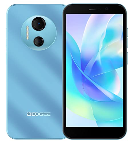 DOOGEE Android 12 Smartphone ohne Vertrag X97 PRO, Helio G25 Octa Core 4GB+64GB, 4200mAh Akku, 12MP Dual Kamera, 6,0'' HD+ Handy, DUAL SIM+SD (3 Kartensteckplatz),NFC GPS Gesichts Entsperrung Blau von DOOGEE