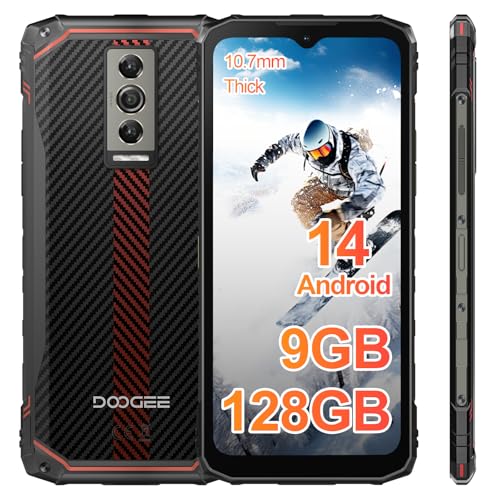 DOOGEE Blade 10 Outdoor Smartphone Android 14, 9GB+128GB/TF 2TB, 6.56 Zoll HD+90Hz, 16MP+8MP Kamera, 5150mAh Outdoor Handy Ohne Vertrag,10,7 mm ultradünn, Dual 4G SIM/Face ID/GPS/IP68/I69K/NFC von DOOGEE