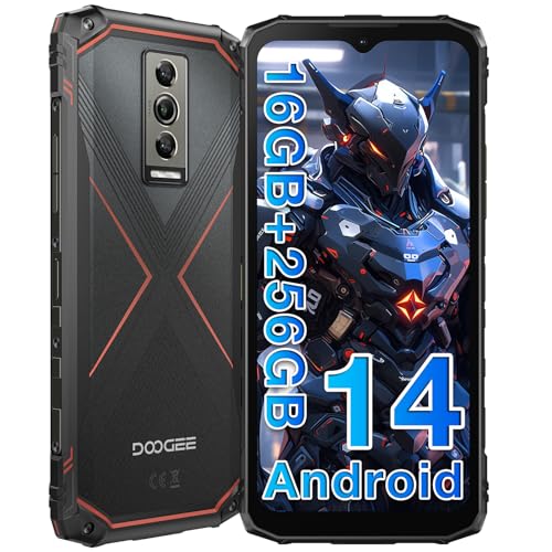 DOOGEE Blade 10 PRO [2024] Outdoor Smartphone Ohne Vertrag Android 14, 16GB+256GB(2TB) Outdoor Handy, 6.56'' HD+, 50MP+8MP Kamera 5150mAh Baustellenhandy, 3 Card Slot/IP68/69K/NFC/Face ID/OTG von DOOGEE