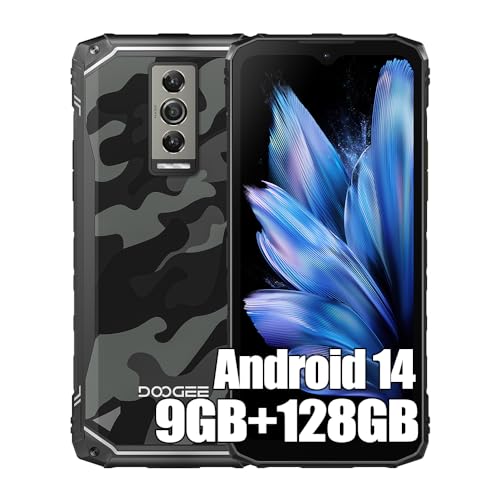 DOOGEE Blade 10 Smartphone ohne Vertrag (2024), 9GB + 128GB, 5150mAh Akku, 11mm Thin Simlockfreie Handys, Robustes 4G, 16MP Kamera + 8MP Outdoor Handy, Android 14, 6.56 Zoll, NFC Schwarz von DOOGEE