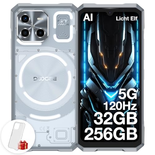 DOOGEE Blade GT 5G Outdoor Handy Ohne Vertrag Android 14 mit LED Lichteffekte, Dimensity 7050, 32GB+256GB/2TB TF, AI Outdoor Smartphone, 6.72" FHD+120Hz, 48MP/5500mAh/WiFi 6/Fingerabdruck/Face ID/NFC von DOOGEE