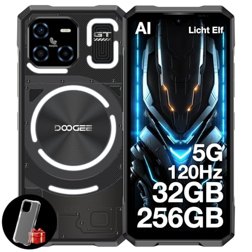 DOOGEE Blade GT 5G Outdoor Handy Ohne Vertrag Android 14 mit LED Lichteffekte, Dimensity 7050, 32GB+256GB/2TB TF, AI Outdoor Smartphone, 6.72" FHD+120Hz, 48MP/5500mAh/WiFi 6/Fingerabdruck/Face ID/NFC von DOOGEE