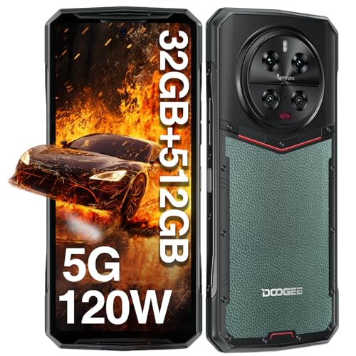 DOOGEE DK10 Outdoor Handy 5G - 512GB+32GB Dimensity 8020,64MP Nachtsicht+50MP*3 Quad-Kamera 6.67''120Hz Outdoor Smartphone ohne Vertrag,120W/5150mAh IP68 Android Dual SIM/WiFi 6/Fingerabdruck ID/NFC von DOOGEE