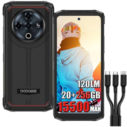 DOOGEE Fire 6 Power Rugged 4G Simlockfreie Handys, 20GB + 256GB, Batteria 15500mAh / 18W, 50MP + 8MP Smartphone Ohne Vertrag, 120LM LED, 6,56 pollici, NFC/Face ID/DRM L1/IP68 Schwarz DOOGEE Fire 6 Power Rugged 4G Simlockfreie Handys, 20GB + 256GB, Batteria 15500mAh / 18W, 50MP + 8MP Smartphone Ohne Vertrag, 120LM LED, 6,56 pollici, NFC/Face ID/DRM L1/IP68 Schwarz von DOOGEE
