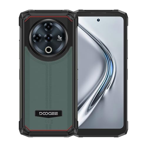 DOOGEE Fire 6 Power Outdoor Smartphone Ohne Vertrag, 15500mAh Batterie, 120LM-Taschenlampe, 20GB+256GB, 50MP AI Camera, 3 Kartensteckplätze, Android 14 Robustes Handy, 6.56'' HD+, NFC Grün von DOOGEE