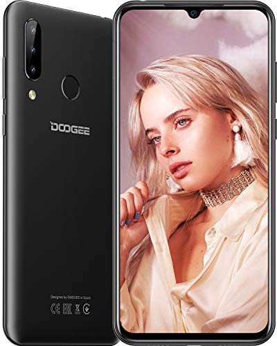 DOOGEE N20 (2019) Smartphone ohne Vertrag, P23 Octa-Core 4GB RAM 64GB ROM, 6,3 Zoll FHD + Waterdrop-Bildschirm, Android 9.0 4 G LTE, 16 MP + 8 MP + 8 MP + 16 MP, 4350 mAh, 10 W Schnellladung,Schwarz von DOOGEE