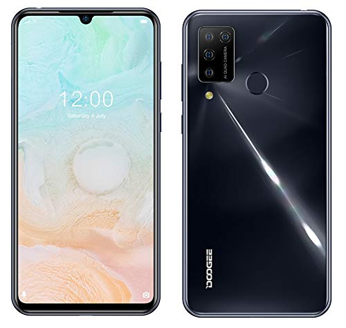 DOOGEE N20 PRO (6GB+128GB) Smartphone ohne Vertrag, Android 10 Handy, Helio P60 Octa-Core, 16MP AI Five-Kamera, 6,3-Zoll-FHD + Bildschirm, 4400mAh-Akku, GPS-Fingerabdruck-Gesichtserkennung Schwarz von DOOGEE