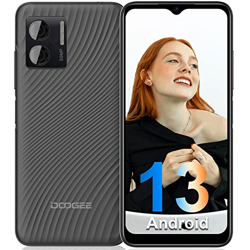 DOOGEE N50 Android 13 Smartphone Ohne Vertrag, 15GB+128GB Speicher/1TB Erweiterbar,6.5" HD+, 50MP+8MP Octa-Core Handy, 4200mAh mit 18W Schnellladung 4G Dual Simlockfreie Handys, Fingerabdruck von DOOGEE