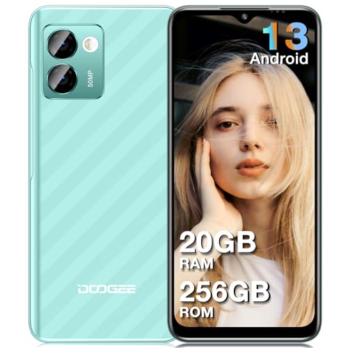 DOOGEE N50 Pro Smartphone Ohne Vertrag [2024], 20GB+ 256GB (1TB TF), Android 13 Smartphone, 6.52" HD+ Handy Ohne Vertrag, Octa-Core, 50MP+8MP, 4200mAh Akku, 4G Dual SIM/Face ID/Fingerabdruck/OTG/GPS von DOOGEE