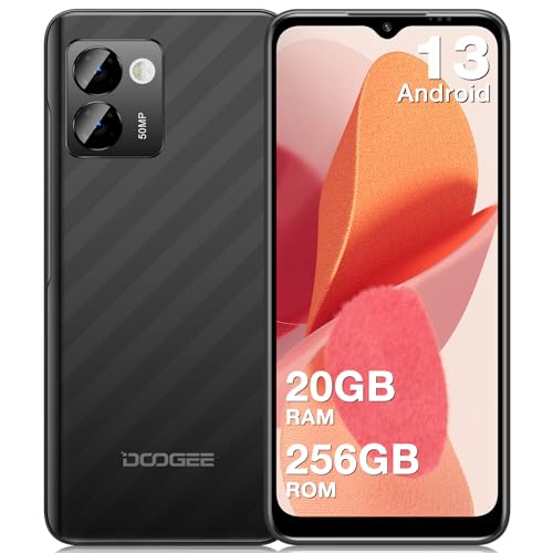 DOOGEE N50 Pro Smartphone Ohne Vertrag [2024], 20GB RAM 256GB ROM (1TB TF), Android 13 Smartphone,6.52" HD+ Handy Ohne Vertrag, Octa-Core, 50MP+8MP, 4G Dual SIM/Face ID/Fingerabdruck, 4200mAh Akku von DOOGEE