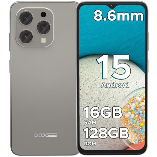 DOOGEE N55 Android 15 Smartphone Ohne Vertrag 128GB ROM +16GB RAM(2TB TF) Handy Ohne Vertrag, Octa Core 90Hz 6.56" HD+ Smartphone Günstig 5150mAh 13MP+8MP, Dual 4G Simlockfreie Handys, Face ID/GPS/OTG von DOOGEE