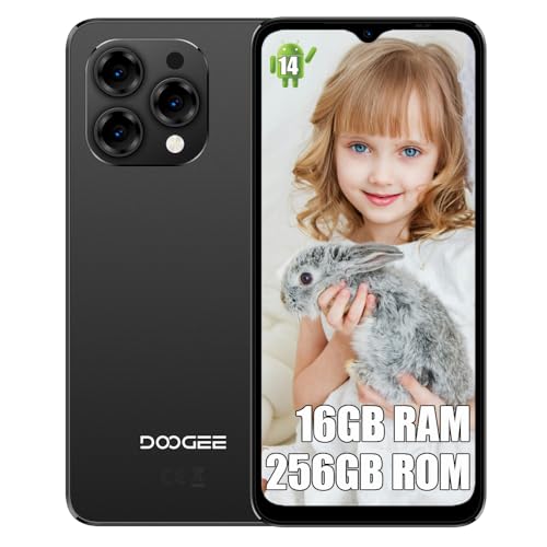 DOOGEE N55 PRO Unlocked Smartphone Ohne Vertrag 2024, 16GB + 256GB 1T-Erweiterung, Android 14, 13MP Kamera + 8MP, 6.56 Zoll, 5150mAh Akku, NFC Simlockfreie Handys 4G Phones Face ID Schwarz DOOGEE N55 PRO Unlocked Smartphone Ohne Vertrag 2024, 16GB + 256GB 1T-Erweiterung, Android 14, 13MP Kamera + 8MP, 6.56 Zoll, 5150mAh Akku, NFC Simlockfreie Handys 4G Phones Face ID Schwarz von DOOGEE