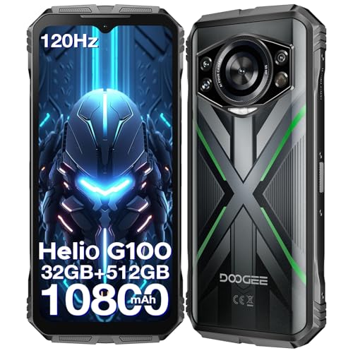 DOOGEE S Cyber Pro Outdoor Handy 32GB+512GB(2TB), 50MP+32MP+Nachtsehen 20MP Outdoor Smartphone Ohne Vertrag Android 14, 6.6" FHD+ 120Hz, 10800mAh/33W Baustellenhandy, IP68/ NFC/ 4G Dual SIM/OTG/GPS von DOOGEE