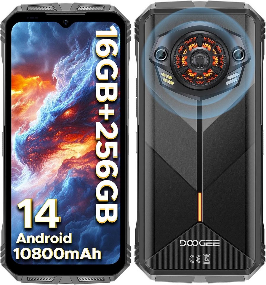 DOOGEE S PUNK Outdoor Handy Ohne Vertrag Android 14 Smartphone (16,71 cm/6.58 Zoll, 256 GB Speicherplatz, 50 MP Kamera, 16GB RAM + 256GB ROM, 90Hz FHD+ IPS Display, 10800mAh, OTG, NFC) von DOOGEE