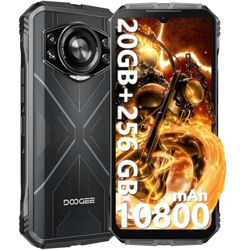 DOOGEE S Cyber Outdoor Handy Ohne Vertrag Android 14-10800mAh, 20GB RAM+256GB ROM/TF 2TB Outdoor Smartphone, 6.58” FHD baustellenhandy, 50MP Kamera Octa-Core Rugged Smartphone, IP68/NFC/Face ID/GPS von DOOGEE