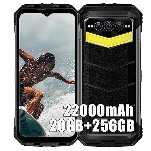 DOOGEE S100 PRO (2023), Helio G99 20GB + 256GB, 22000mAh Akku, 4G Smartphone ohne Vertrag, 108MP Kamera (20MP Infrarot) + 16MP + 32MP, Android 12 6.58 Zoll, Kabelloses Aufladen NFC Schwarz von DOOGEE