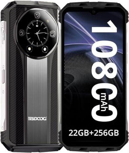 DOOGEE S110 (2023), Helio G99 22 GB + 256 GB, Akku 10800 mAh / 66 W, Rugged 4G Handys, entsperrt, 50 MP (Infrarossi 24 MP) + 16 MP + 32 MP Smartphones, Smartphone günstig, Android 13, Silber von DOOGEE