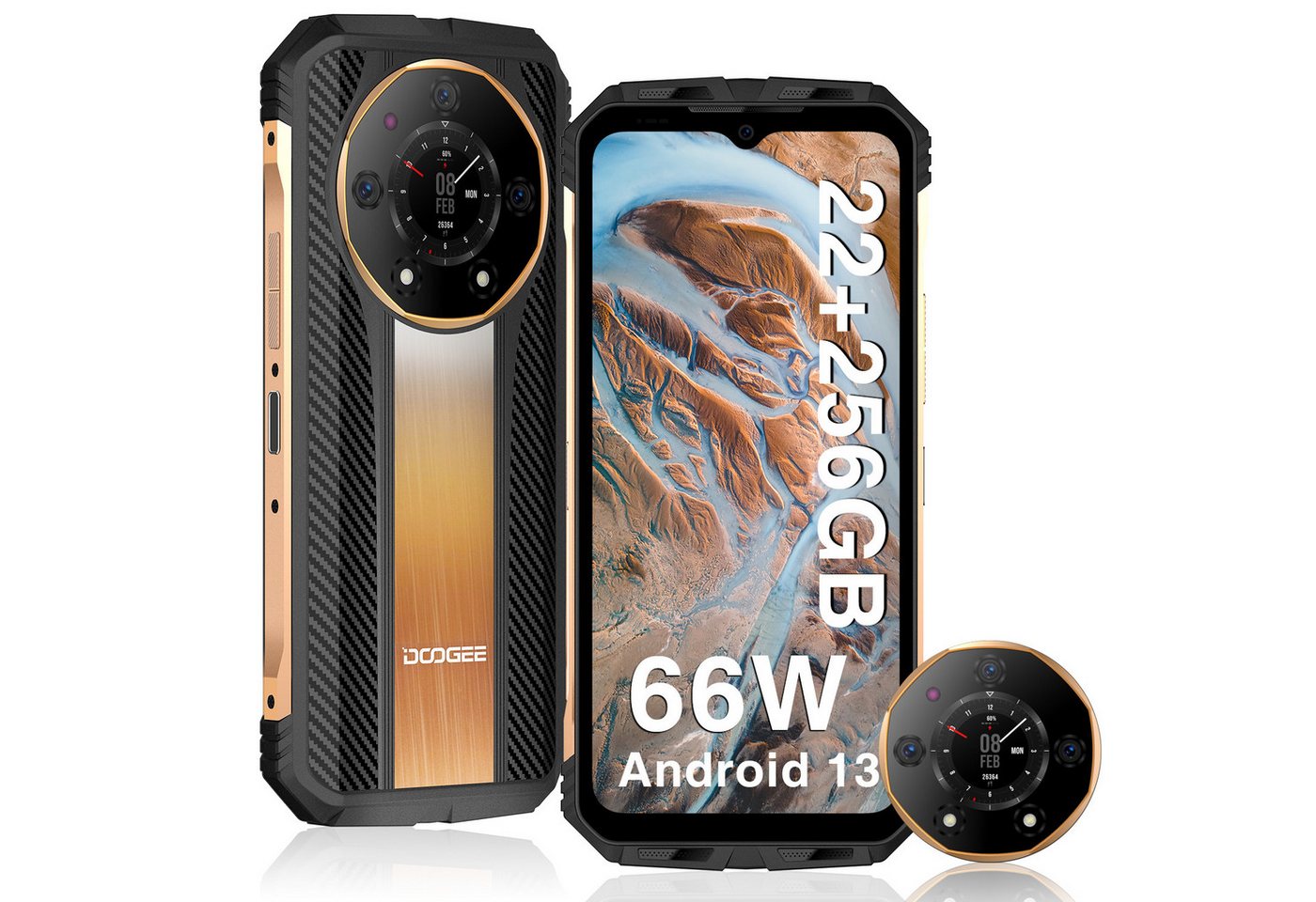 DOOGEE S110 Smartphone (6,58 cm/6.9 Zoll, 12 GB Speicherplatz, 50 MP Kamera, 22GB+256GB Helio G99 6.58” FHD+ 120Hz IPS, 10800mAh 66W Schnellladung) von DOOGEE